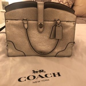 Silver coach purse